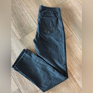 NYDJ Women’s Marilyn straight leg rhinestone pocket stretch jeans Sz 10